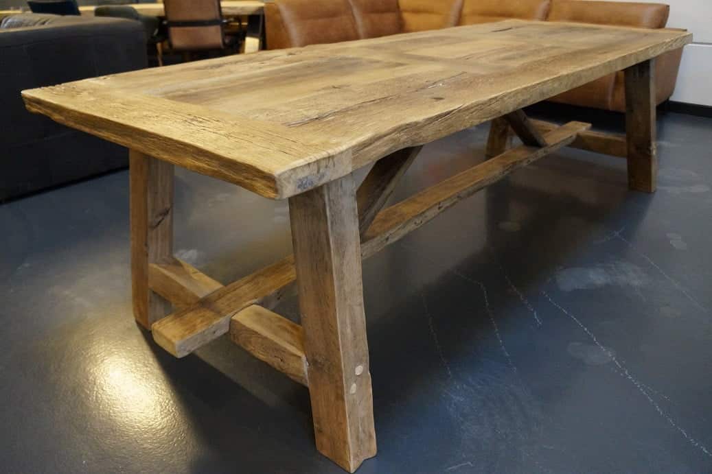 Antiek Oud Eiken Kloostertafel