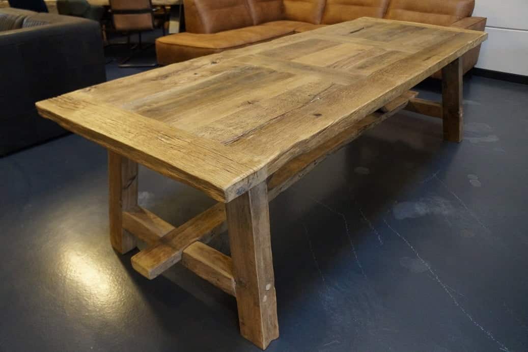 Antiek Oud Eiken Tuintafel