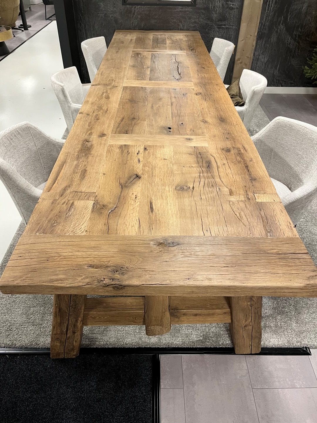 Unieke Oud Eiken Kloostertafel 4 Meter