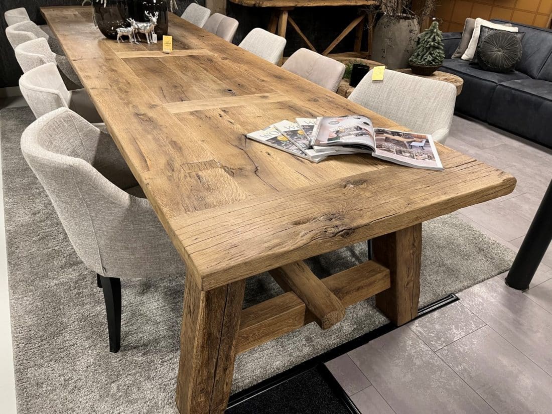 Unieke Oud Eiken Kloostertafel 4 Meter