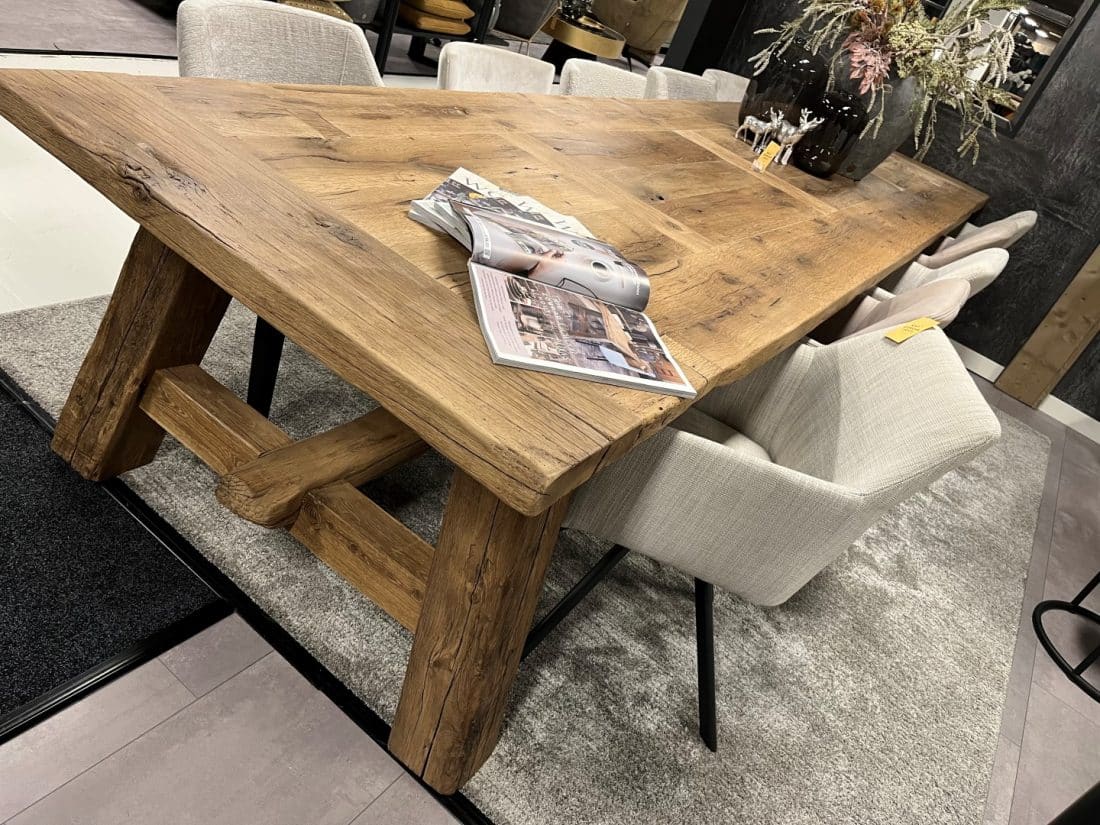 Unieke Oud Eiken Kloostertafel 4 Meter