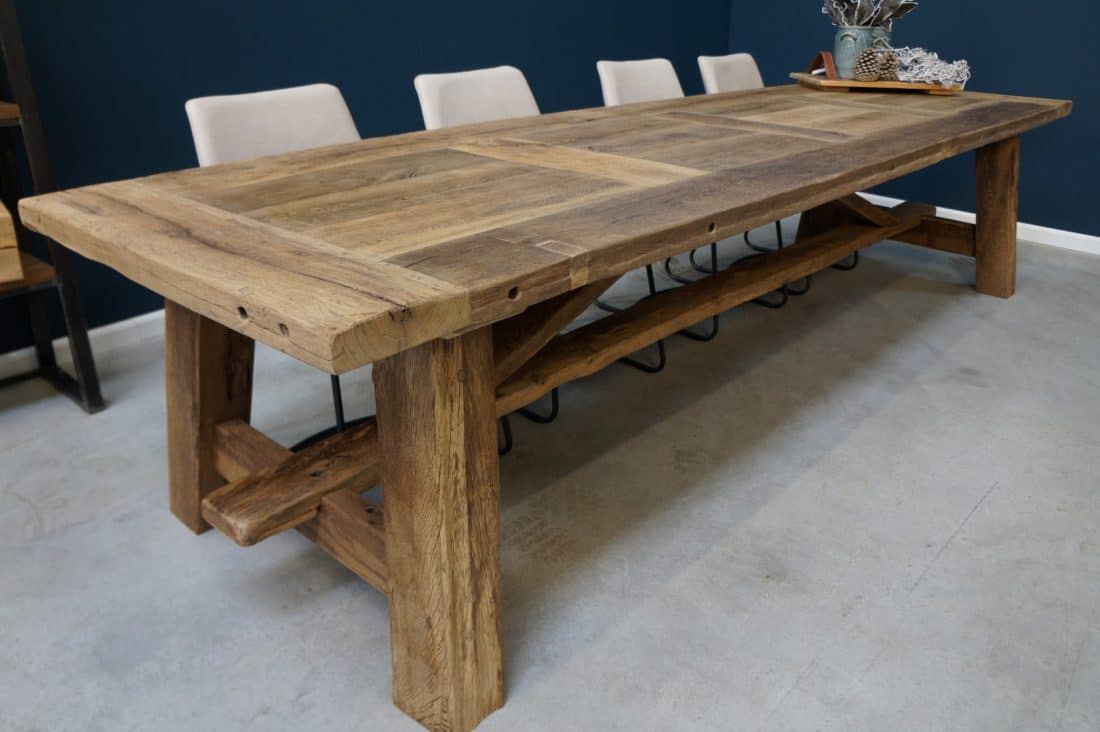 Robuuste Oude Kloostertafel Eiken