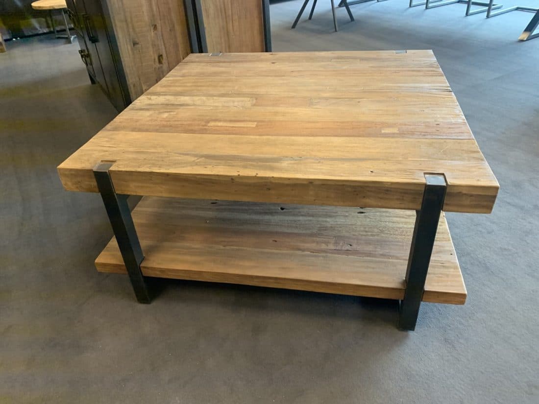 Robuuste Salontafel Oud Hout Dubbel