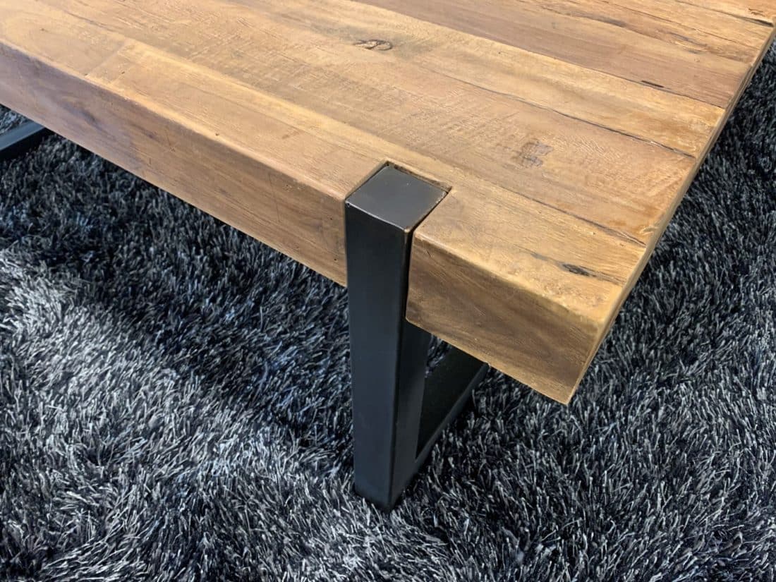 Robuuste Salontafel Oud Hout Vierkant