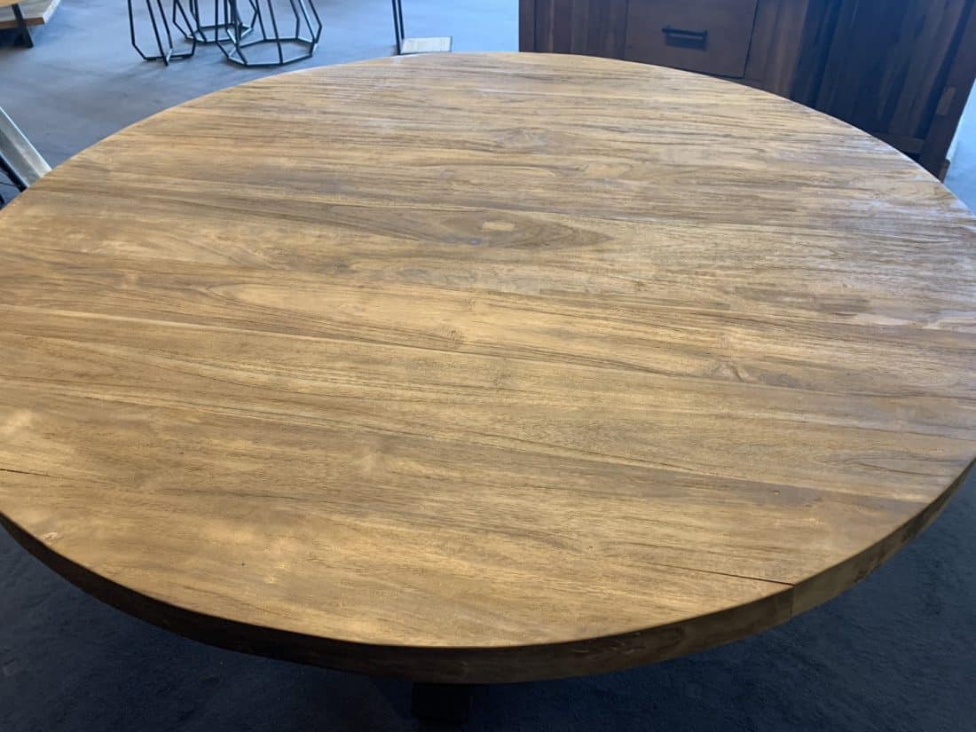 Robuuste Ronde Teakhouten Tafel