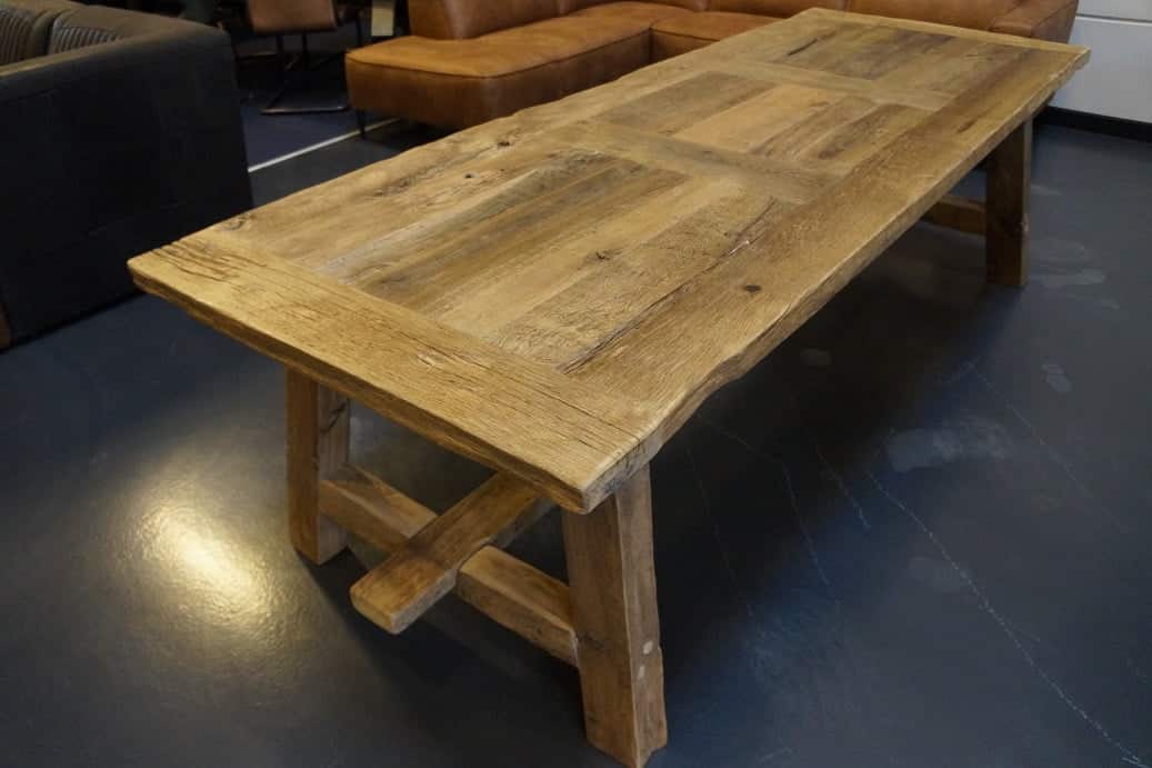 Antiek Oud Eiken Tuintafel