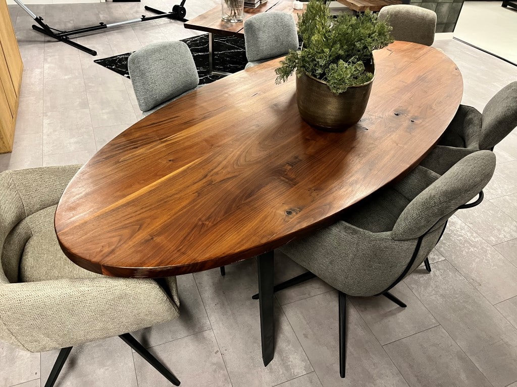 Ovale dinertafel Amerikaans Walnotenhout