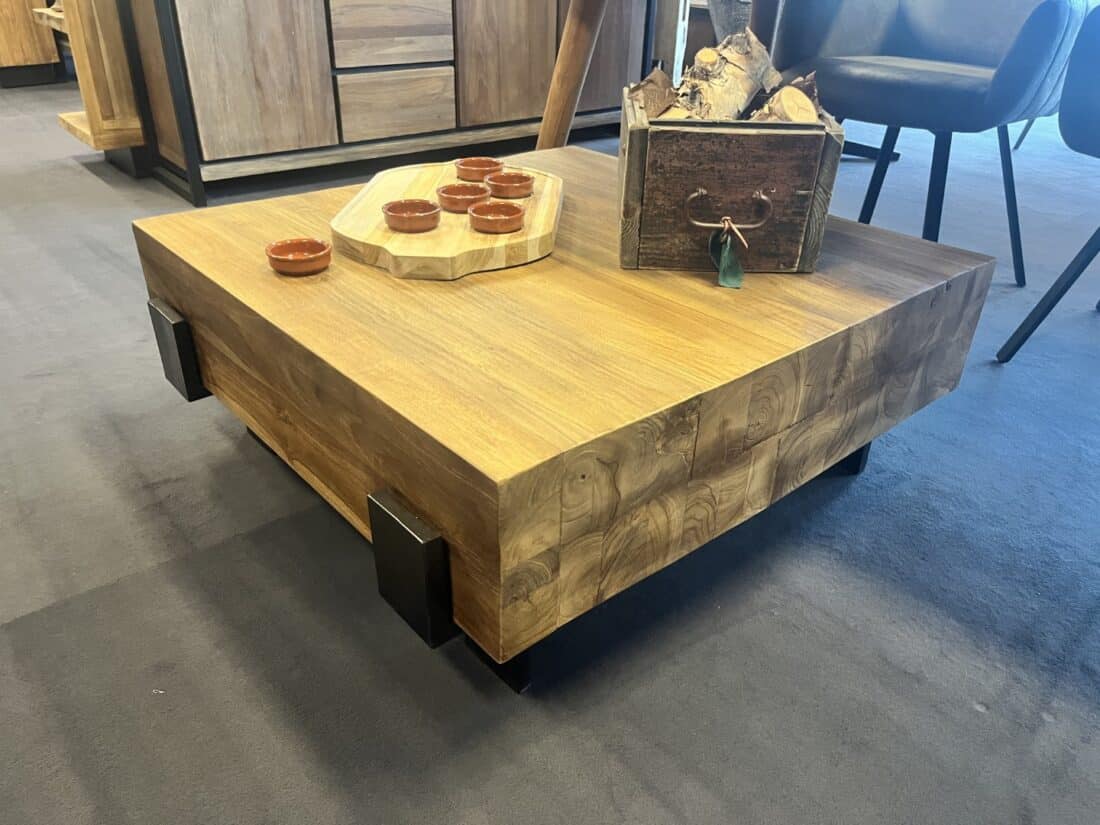 Balken salontafel oud Teakhout