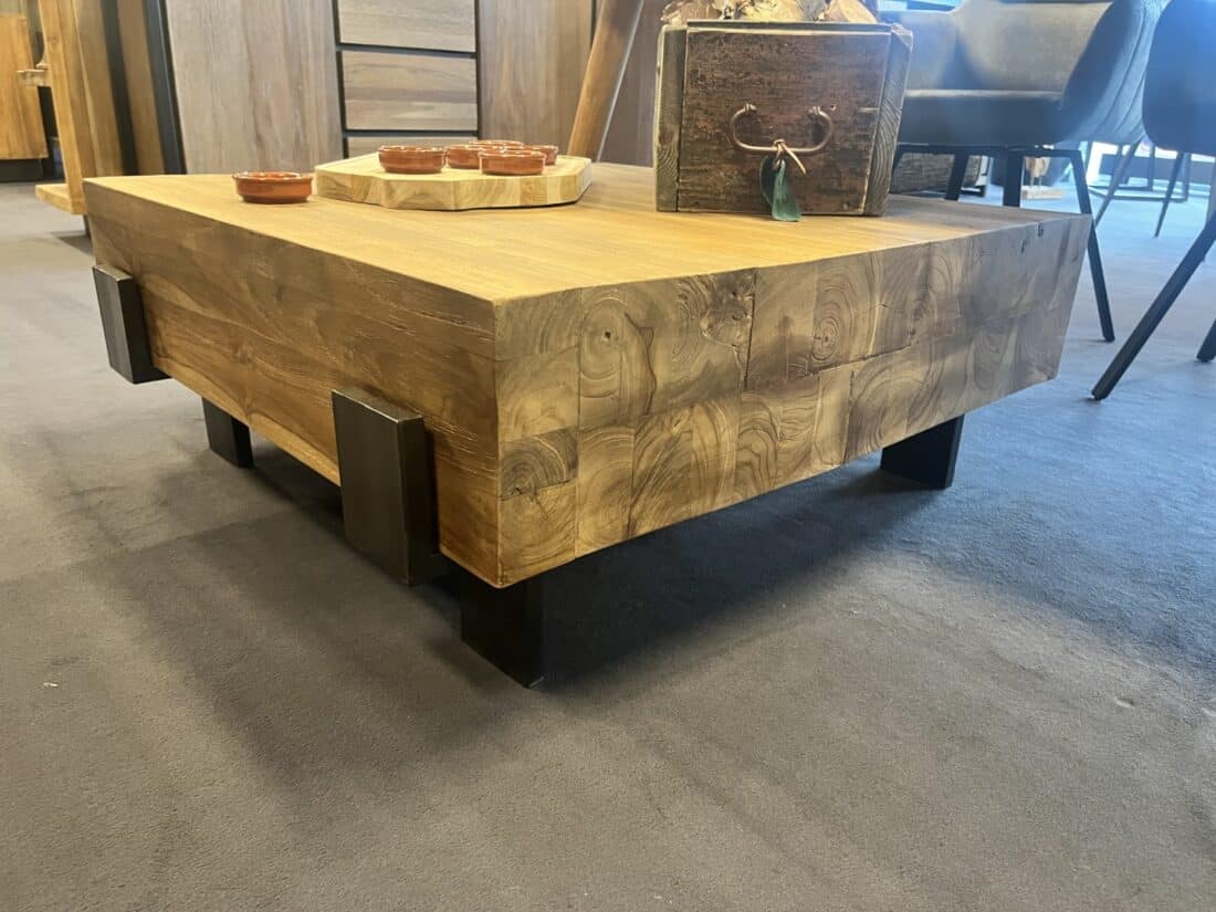 Balken salontafel oud Teakhout